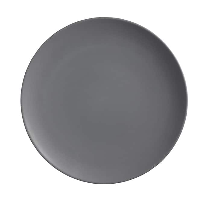 11-1/2" Melamine Coupe Plate, Matte Gray