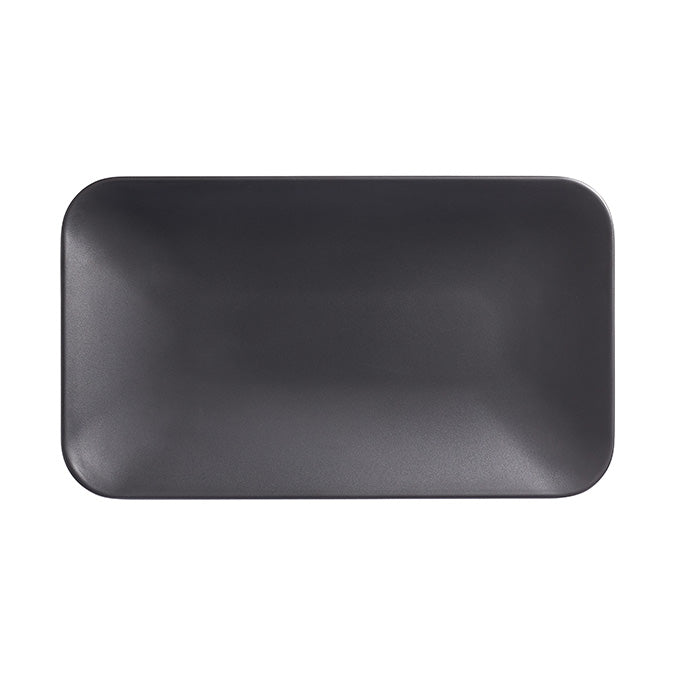 12" x 7" Rectangular Melamine Platter, Matte Black