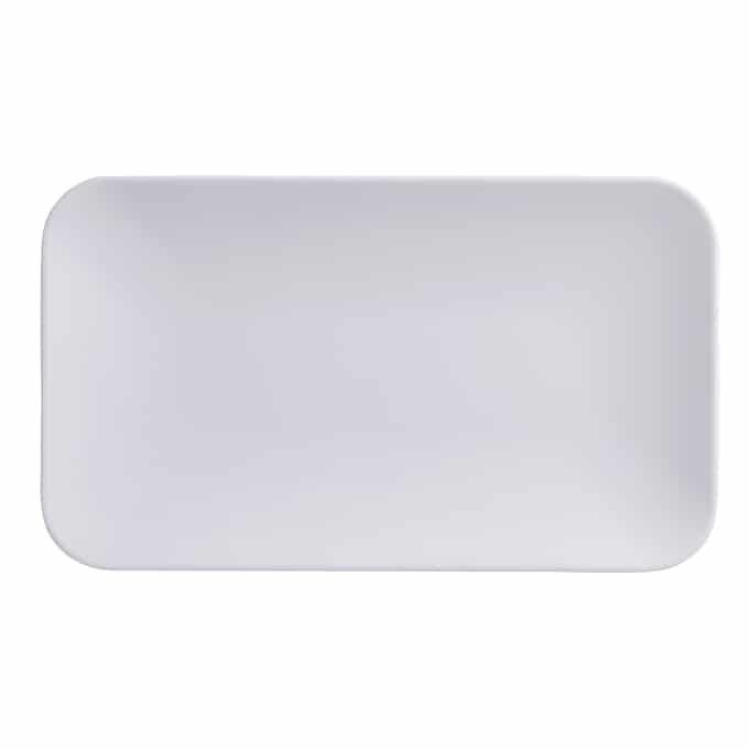 12" x 7" Rectangular Melamine Platter, Matte White