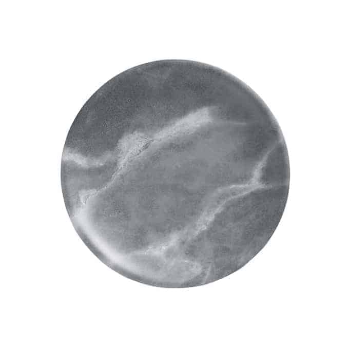 6" Melamine Coupe Plate, Matte Gray Marble