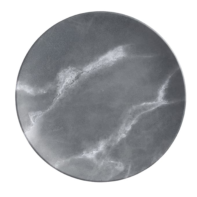 9" Melamine Coupe Plate, Matte Marble Grey