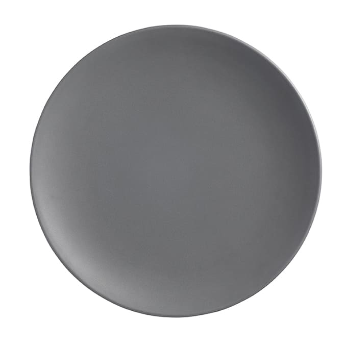 9" Melamine Coupe Plate, Matte Grey