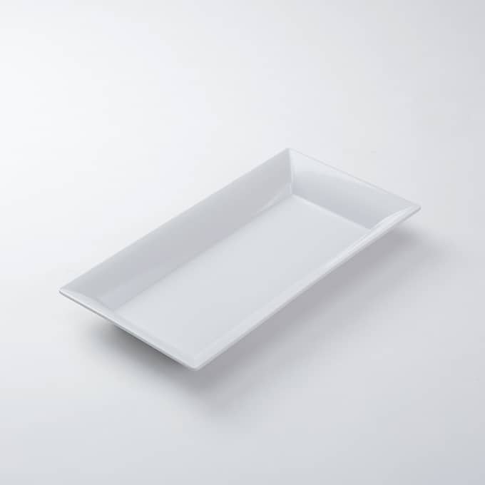 Prestige™ 18-1/4" x 9-1/4"W Rectangular Ceramic Platter, White