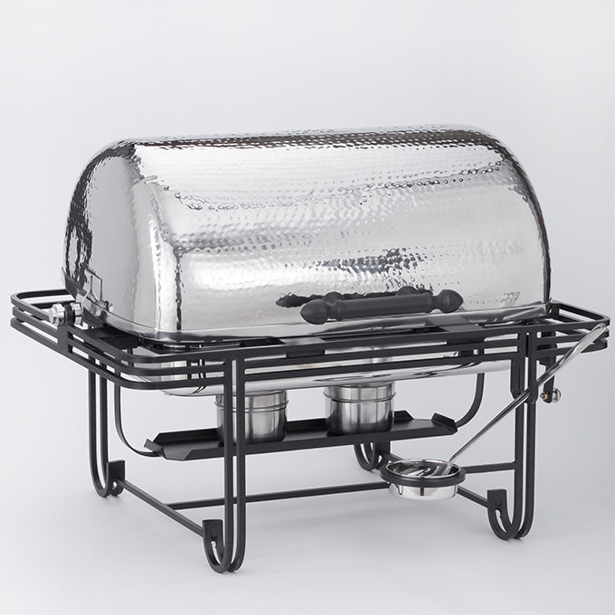 Mesa™ 8 qt. Rectangular Roll-Top Chafer, Hammered Finish