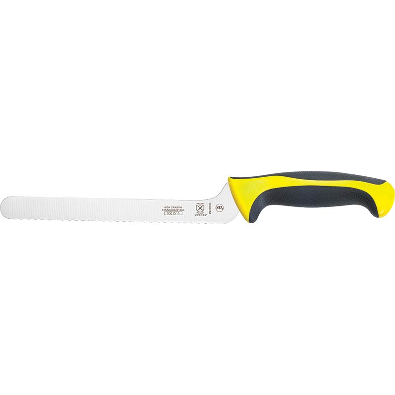 8" Millennia® Colors® Offset Bread Knife, Wavy Edge, High-Carbon Japanese Steel, Santoprene® Handle, Yellow