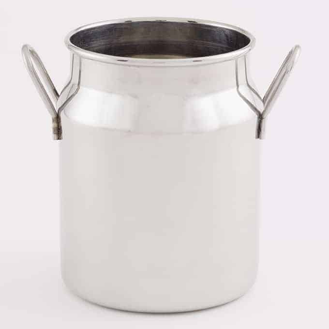 10 oz. Round Stainless Steel Milk Can w/Handles