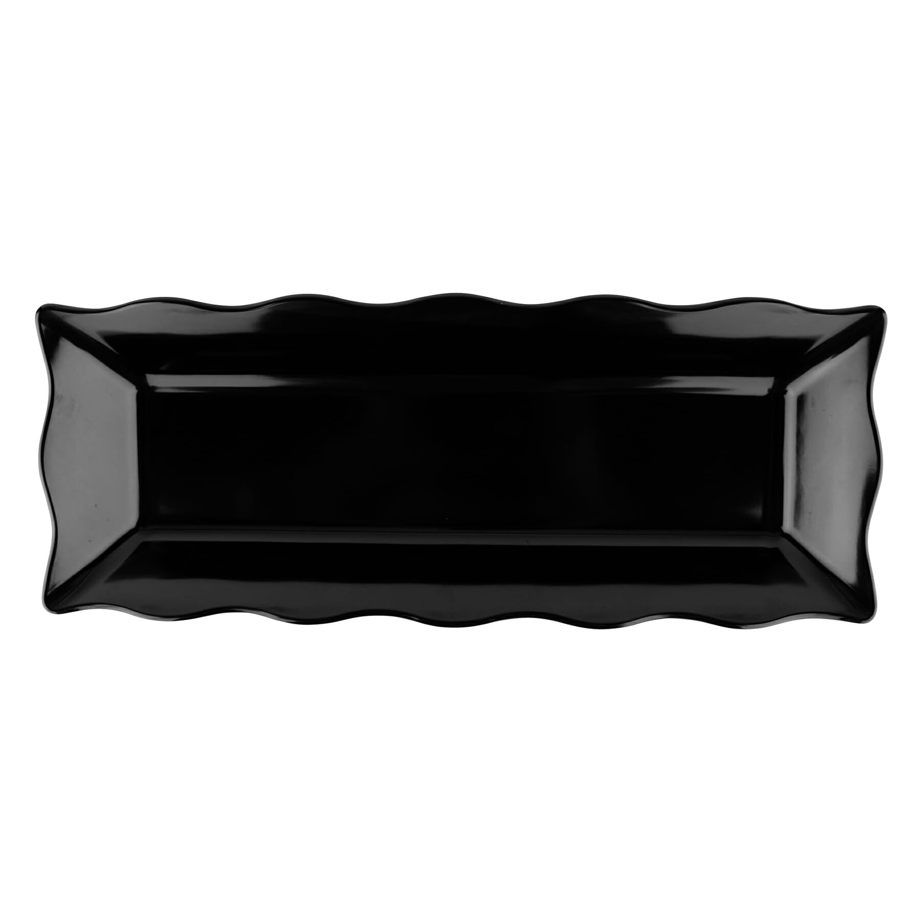 Milano/Bake & Brew 17.5" x 6.75" Rectangular Tray, Black