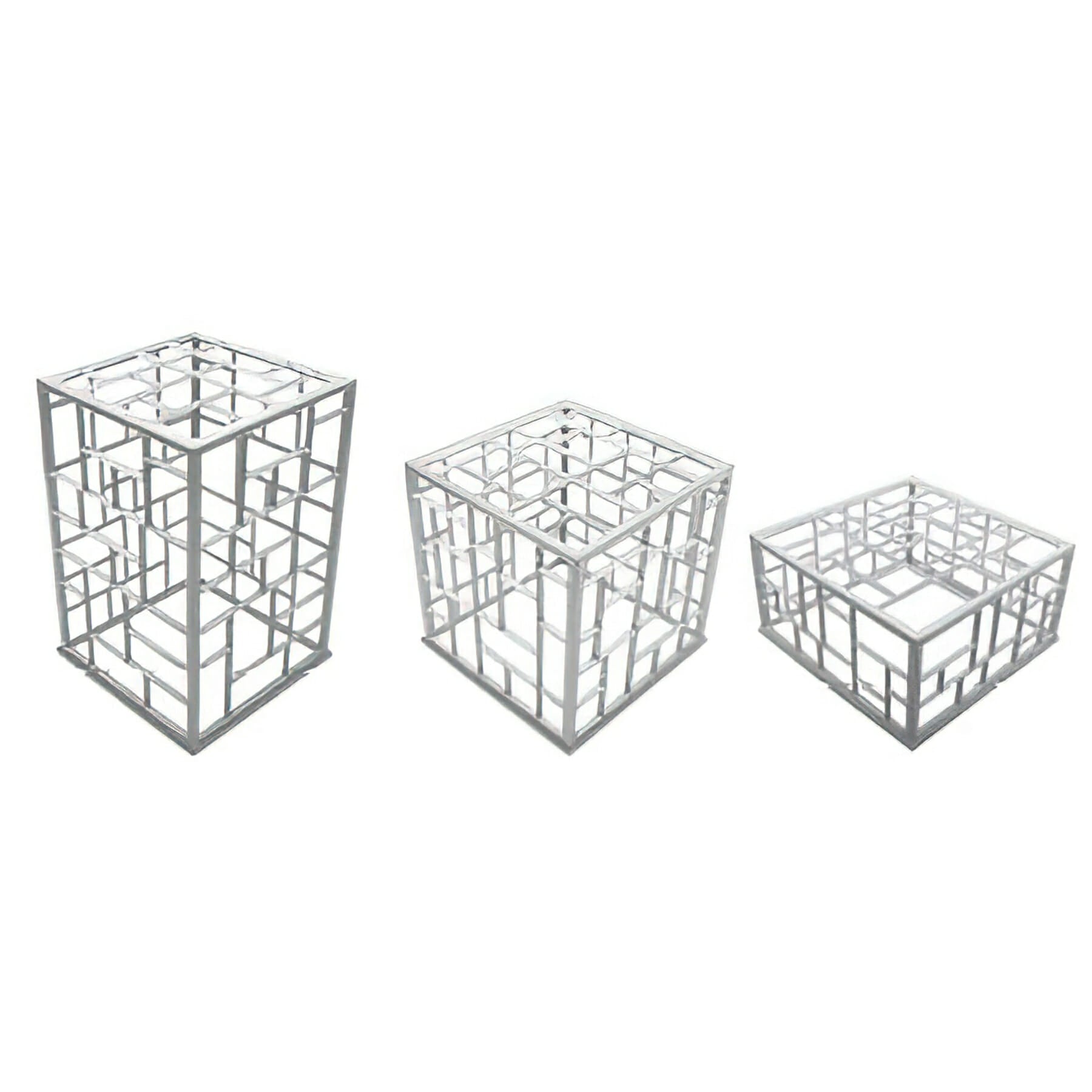 Bugambilia Mondrian 3-Piece Powder-Coated Riser Set, Solid White