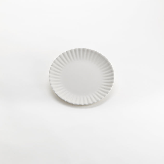 7-3/8" Round Paper Plate Design Melamine Plate, White
