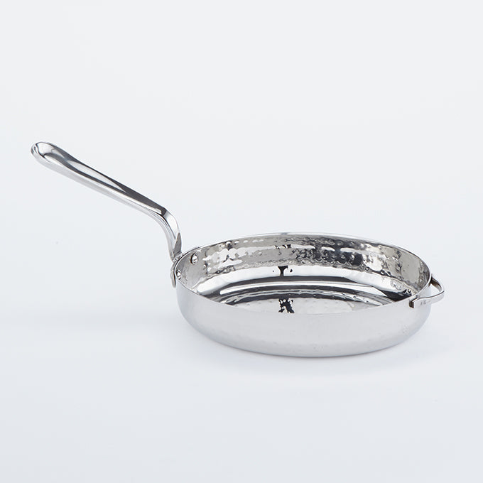 14 oz. Oval Mini Skillet, Hammered Stainless Steel