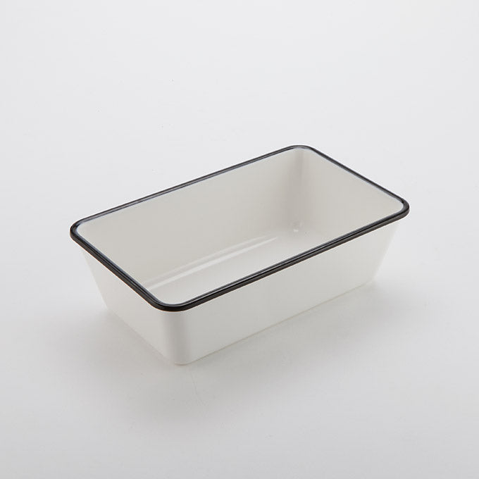 Endurance™ 64 oz. Rectangular Serving Bowl, White w/Black Rim