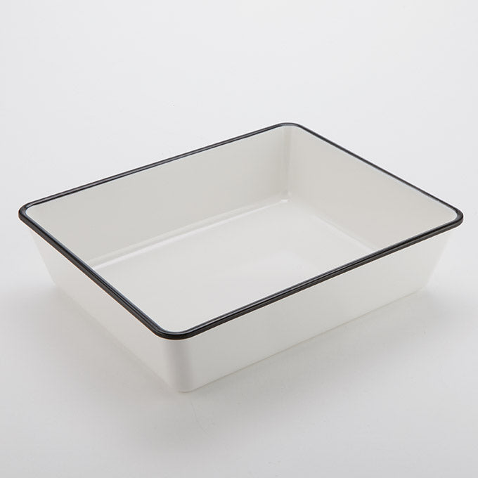 Endurance™ 131 oz. Rectangular Serving Bowl, White w/Black Rim