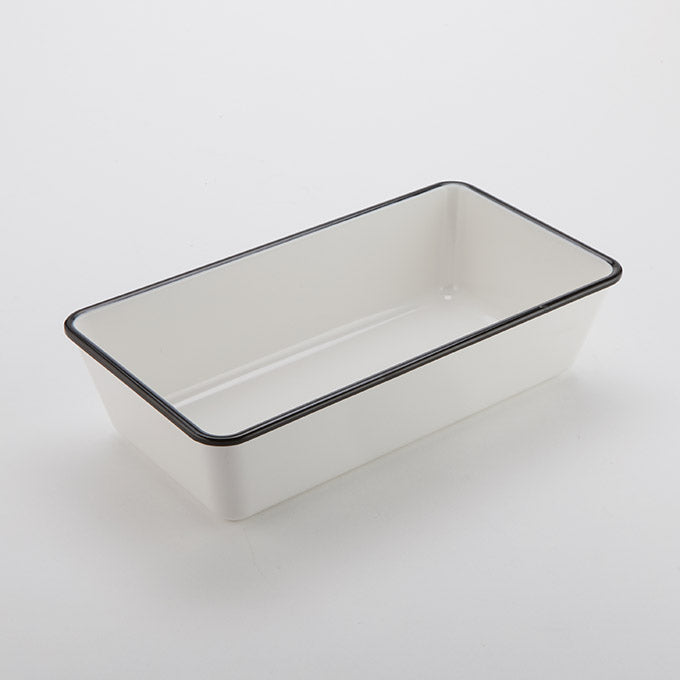 Endurance™ 82 oz. Rectangular Serving Bowl, White w/Black Rim