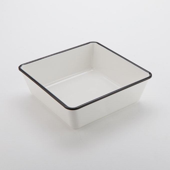 Endurance™ 98 oz. Square Serving Bowl, White w/Black Rim