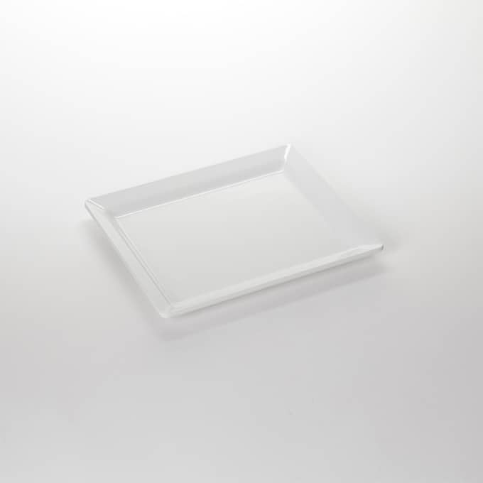 21" x 13" Rectangular Melamine Platter, White