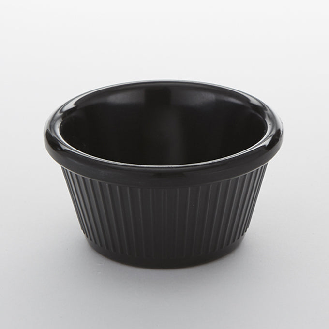 4 oz. Fluted Melamine Ramekin, Black