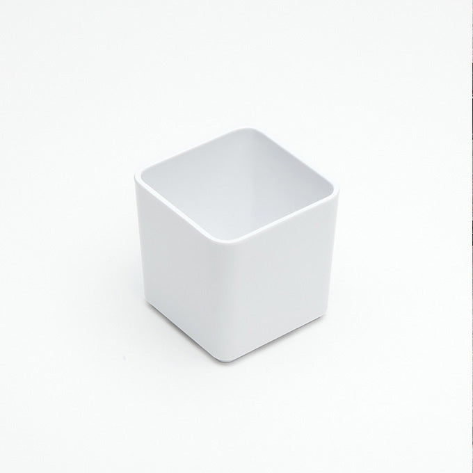 3" Square Melamine Jar, White