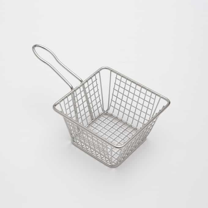 5" x 3"H Stainless Steel Square Serving Fry Basket