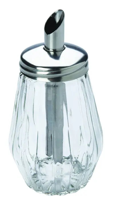 3" Glass Sugar Measuring Pourer, Stainless Steel Cover
