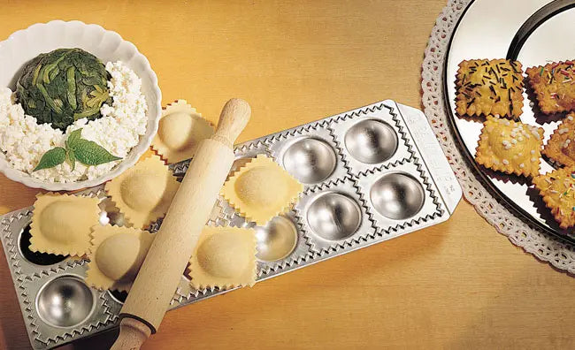 Imperia Ravioli Mold with Rolling Pin, 2" Square (12 Count)