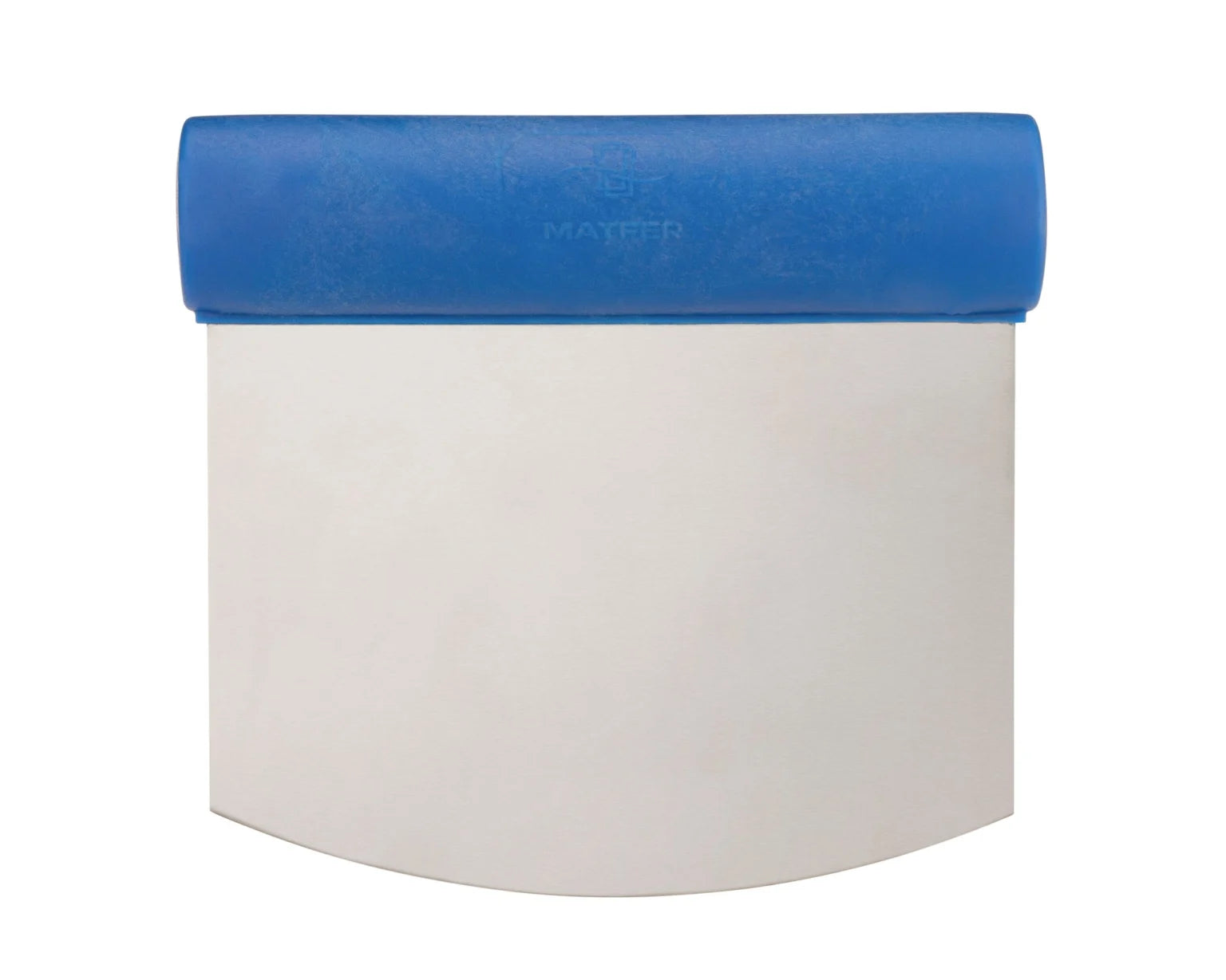 4-3/8" x 4-1/2" Stainless Steel Dough Scraper, Rigid Blade, Rounded Cut, Polyamide Handle