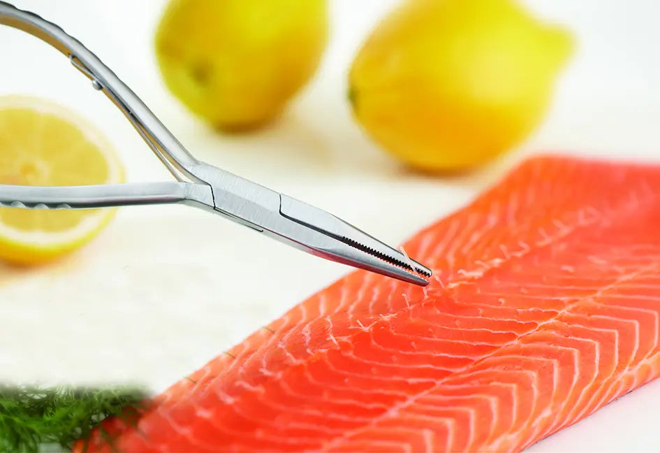 6-3/4" Fish Bone Tongs, Stainless Steel