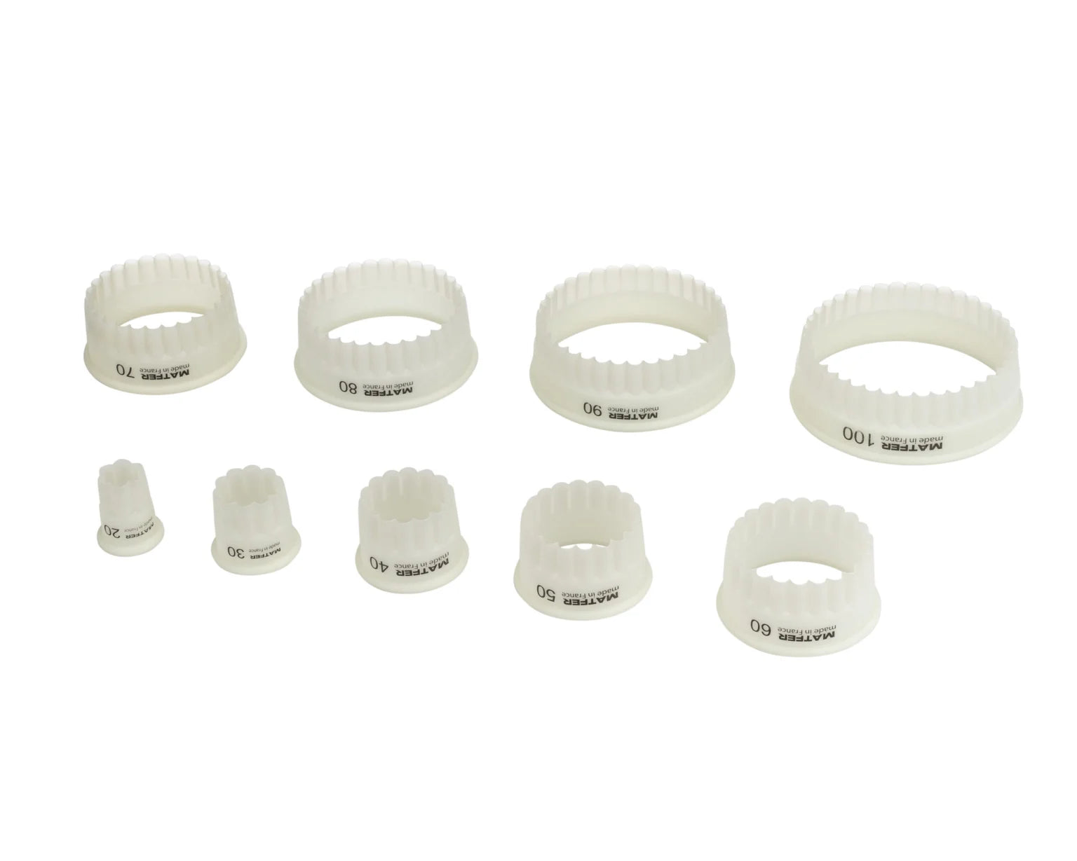 Exoglass® Composite Fluted Round Pastry Cutter Set, 7-Piece