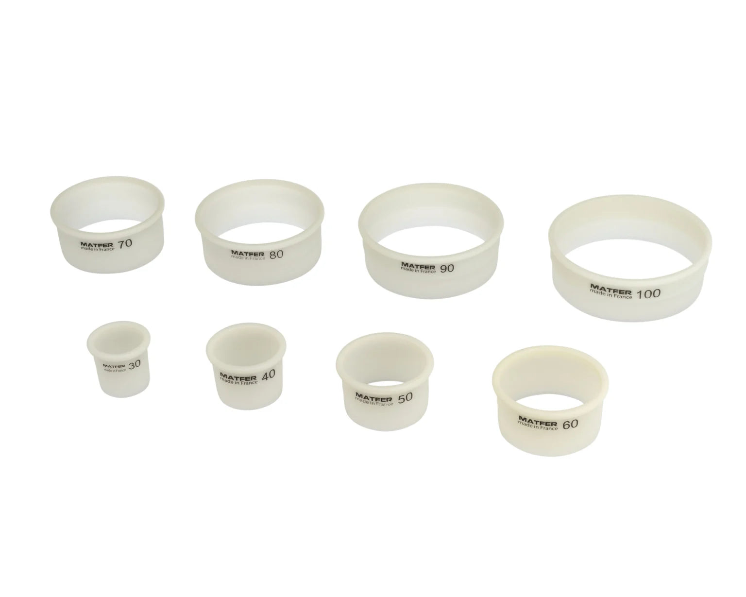 Exoglass® Composite Plain Round Pastry Cutter Set, 8-Piece