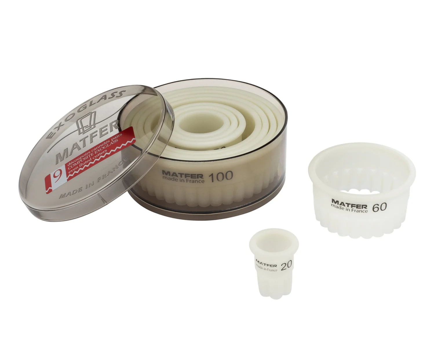 3-1/2"D x 1-3/8"H Exoglass® Composite Fluted Round Pastry Cutter