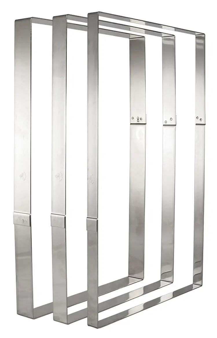 22-3/4" x 15" x 1-3/8"H Stainless Steel Rectangular Frame, Bottomless (Interior)