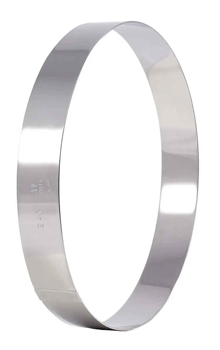 11-3/4" ID x 1-3/8"H Stainless Steel Entremets Ring, Bottomless
