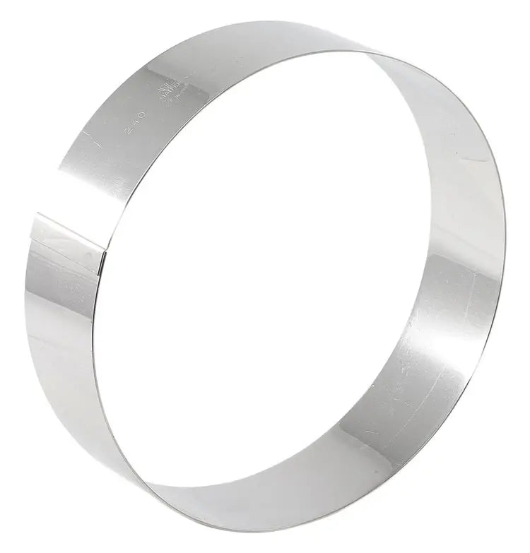 7-4/5" ID x 1-3/4"H Stainless Steel Mousse Ring, Bottomless