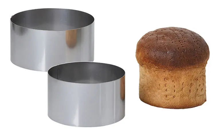7-7/8" ID x 3-9/16"H Stainless Steel Party Bread Ring, Plain Round, Bottomless