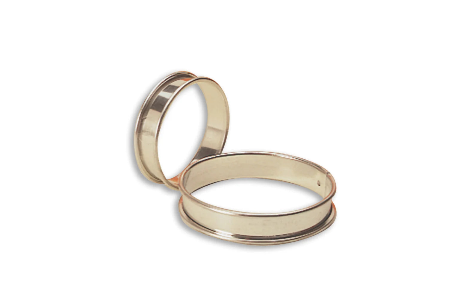 8-3/4" ID x 3/4"H Stainless Steel Plain Tart Ring, Rolled Rims, Bottomless