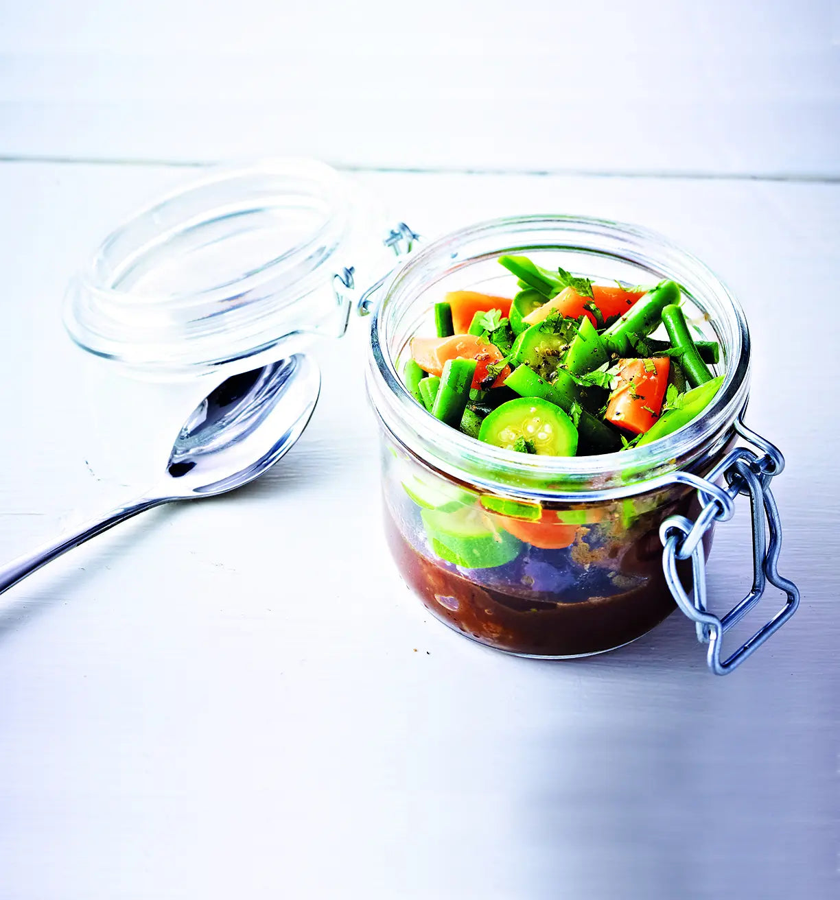 Glass Appetizer & Jam Jar with Clamp Lid, 8 oz. (Pack of 6)