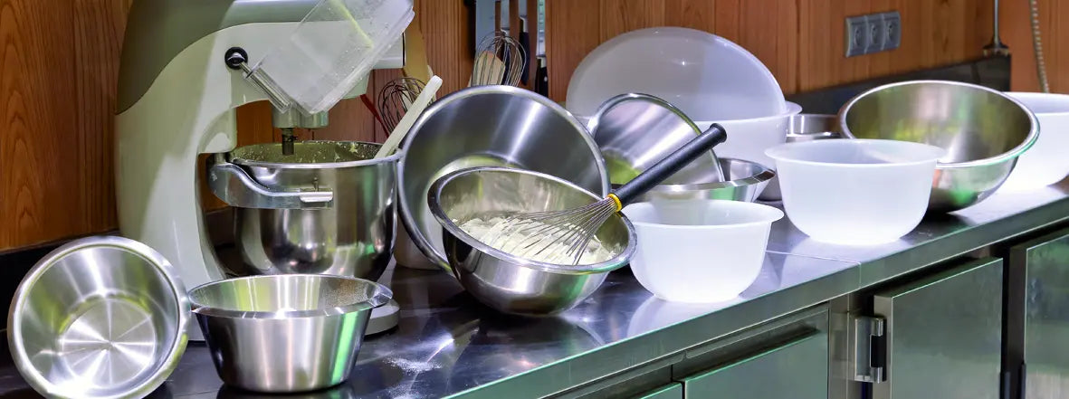 Stainless Steel Mixing Bowl, 2.1 Qt., Flat Bottom