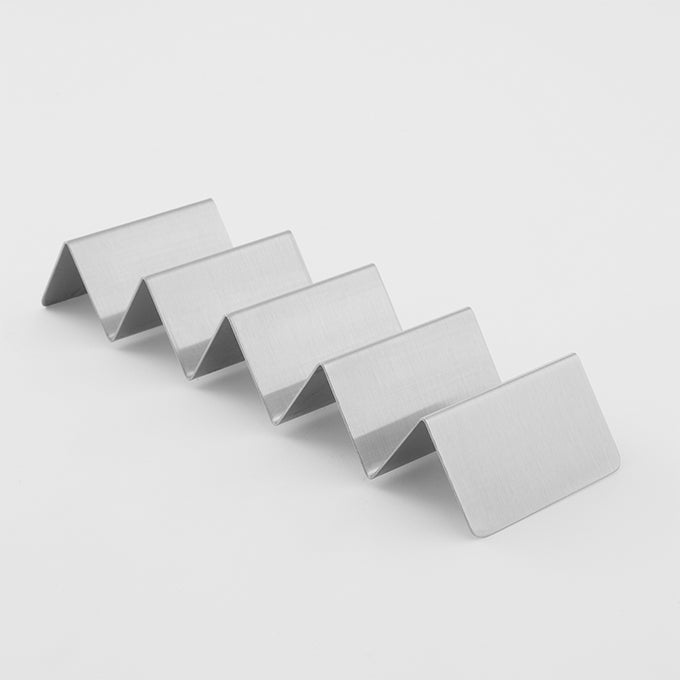 4 or 5 Compartment Brushed Stainless Steel Mini Taco Holder