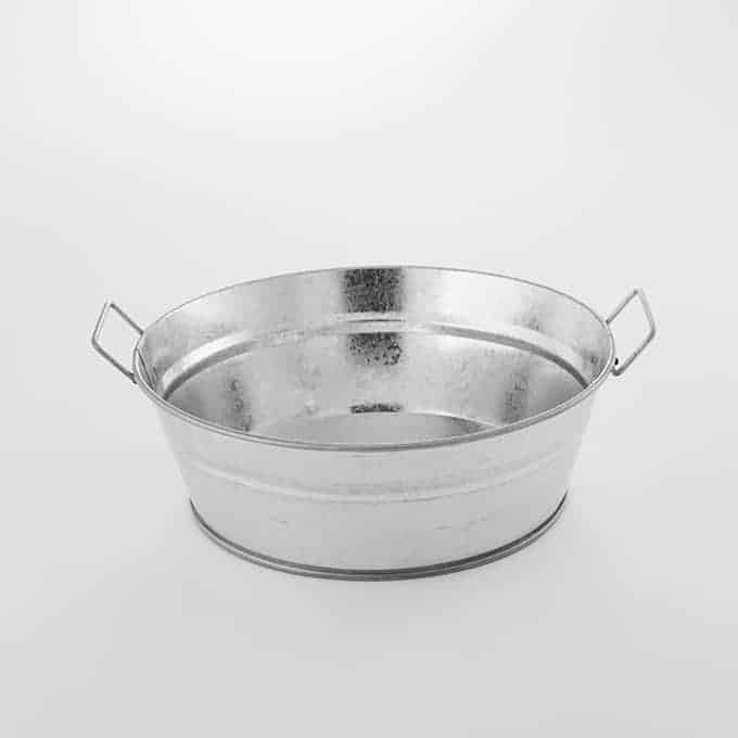 72 oz. Round Tub, Galvanized Tin