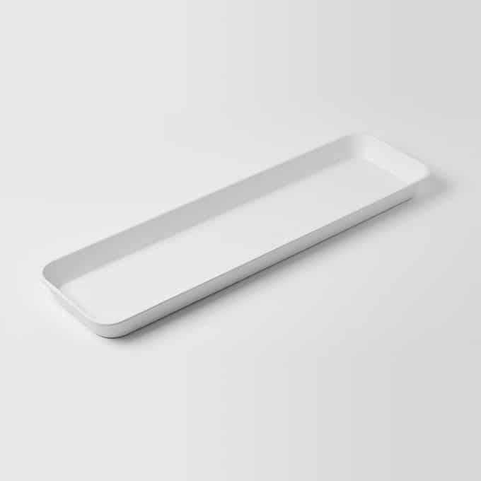 216 oz. White Melamine Endurance Market Tray, 29-3/4"L x 8-1/2"W x 2"H