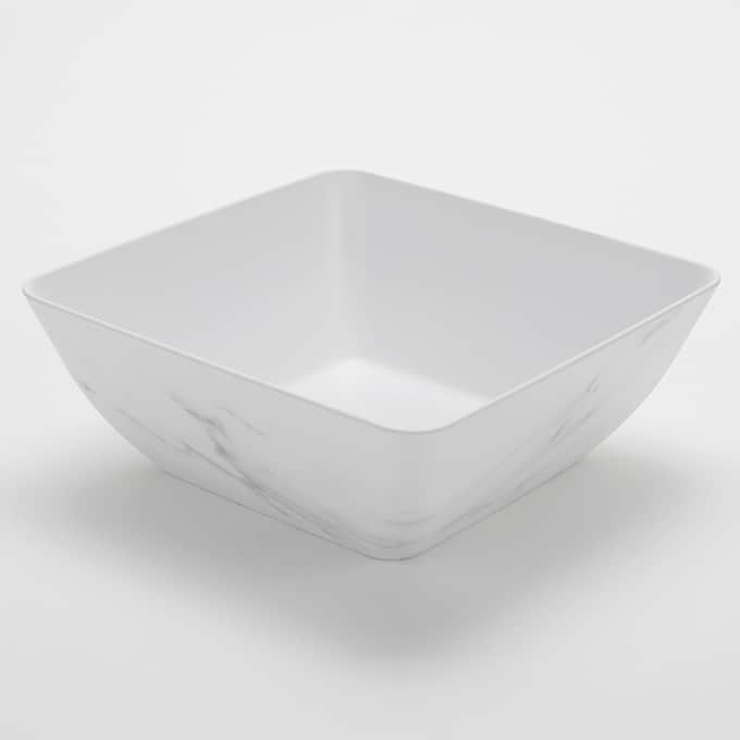 Naturals™ 232 oz. Square Bowl, White Marble Pattern