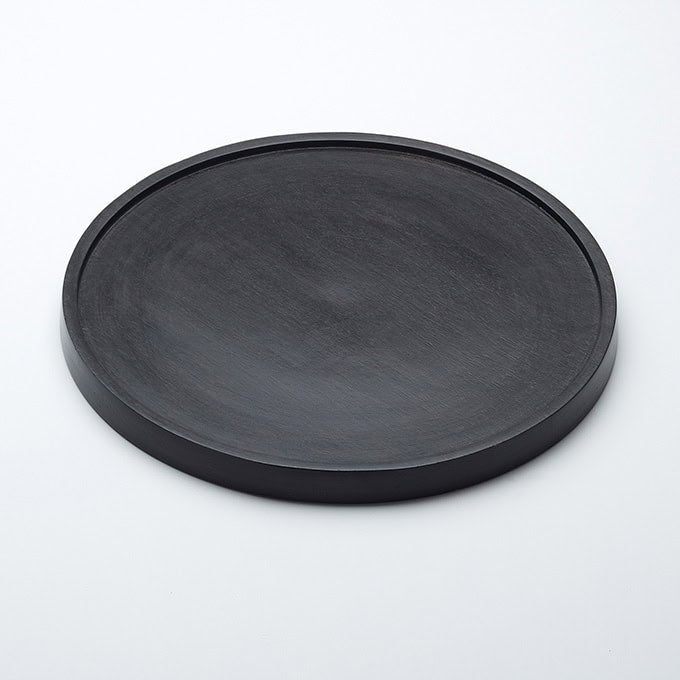 Upton 12" Round Wood Plate, Espresso