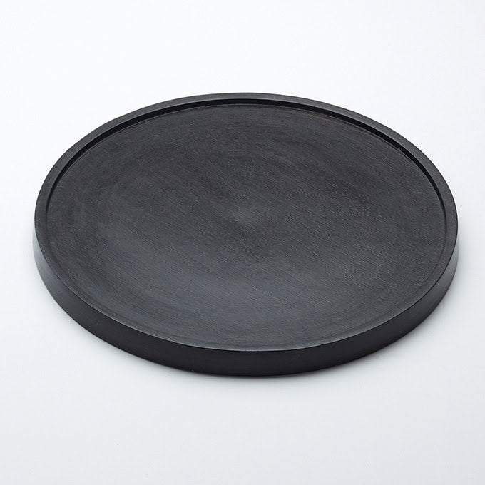 Upton 13" Round Wood Plate, Espresso