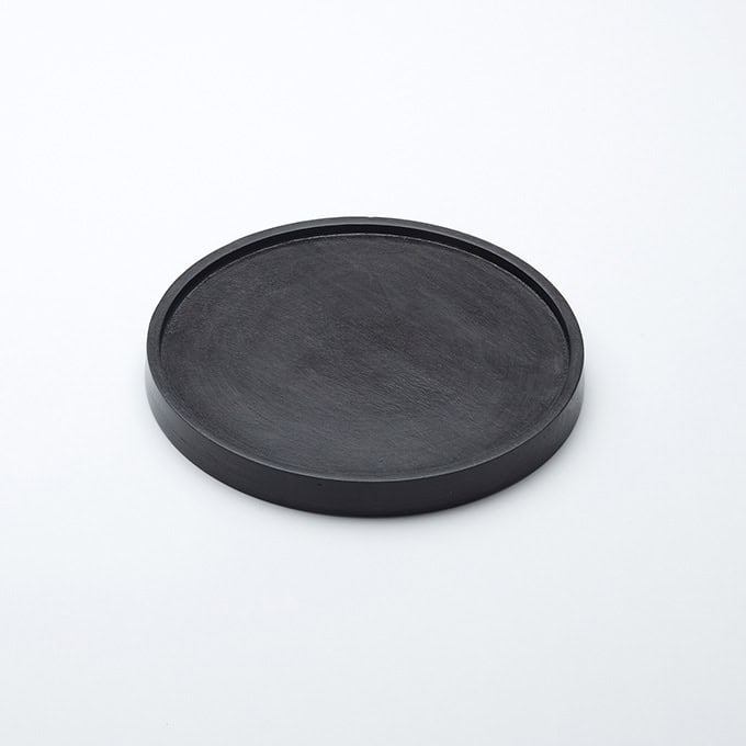 Upton 9" Round Wood Plate, Espresso