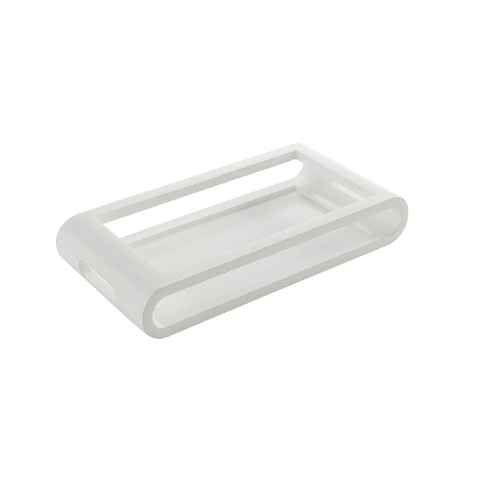 17-1/4"L Wood Serving Tray, White