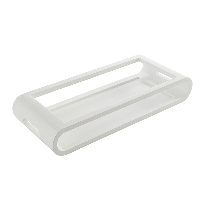 21-3/4"L Wood Serving Tray, White