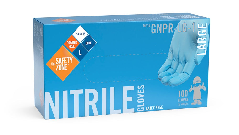 Nitrile ​Powder-Free ​Gloves, Blue, ​Large