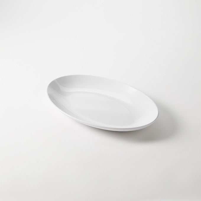 14" x 9" Oval Melamine Platter, White