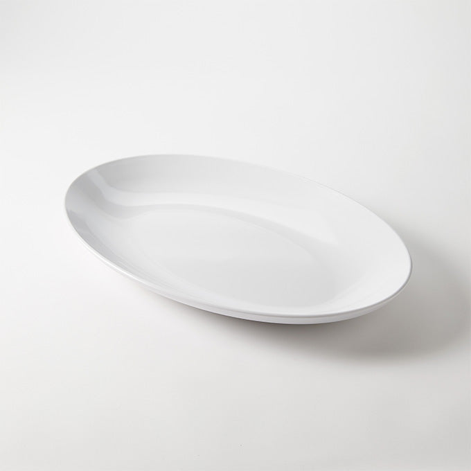 18" x 12" Oval Melamine Platter, White