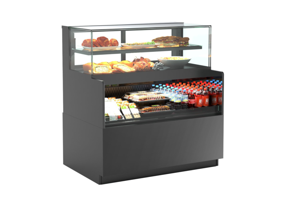 Reveal® Combination Convertible Service Above Refrigerated Self-Service Case, freestanding, 35-3/4"W x 33"D x 51"H