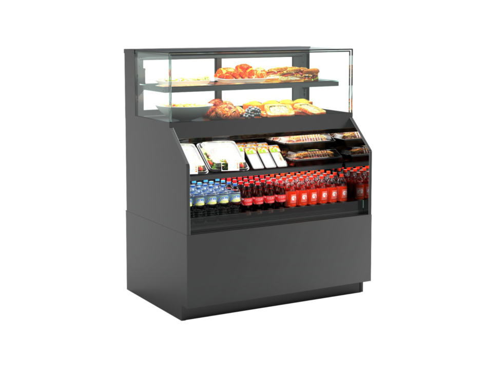Reveal® Combination Convertible Service Above Refrigerated Self-Service Case, freestanding, 59-3/4"W x 33"D x 57-3/4"H